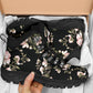 Black Floral Pattern Women's Alpine Boots