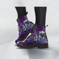 Alice in Wonderland #4 Women's Purple Vegan Leather Combat Boots