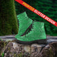 Twinkle Twinkle Little Green Stars Women's Vegan Leather Combat Boots
