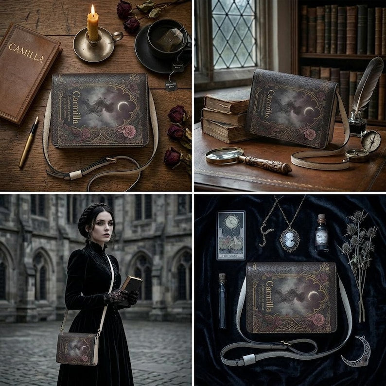 carmilla j sheridan le fanu gothic literary crossbody bag for women – Sole Design Studio