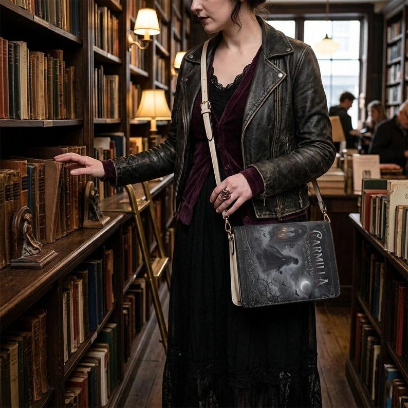 carmilla j sheridan le fanu gothic book-shaped crossbody bag vegan leather – Sole Design Studio