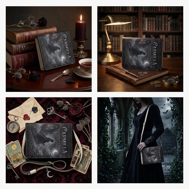 carmilla j sheridan le fanu gothic literary crossbody bag for women – Sole Design Studio