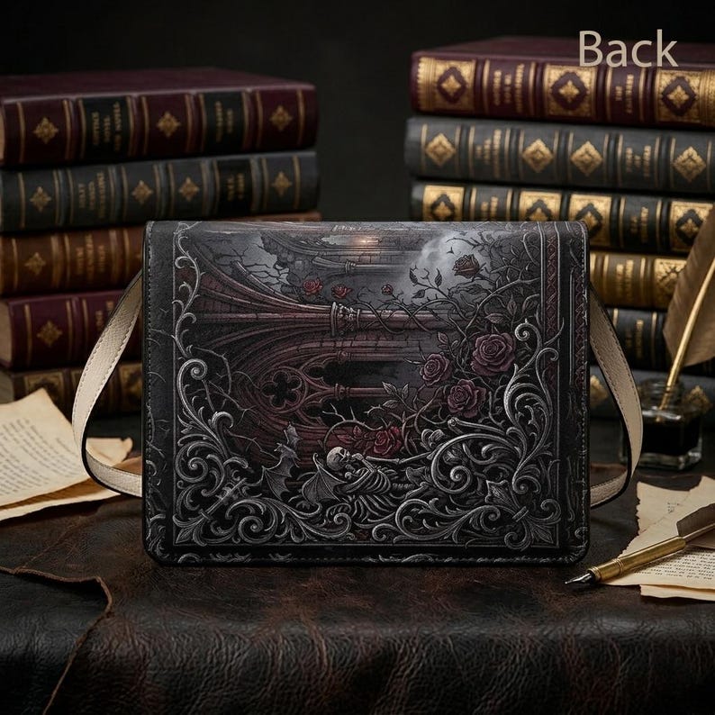 carmilla j sheridan le fanu gothic book-shaped crossbody bag vegan leather – Sole Design Studio