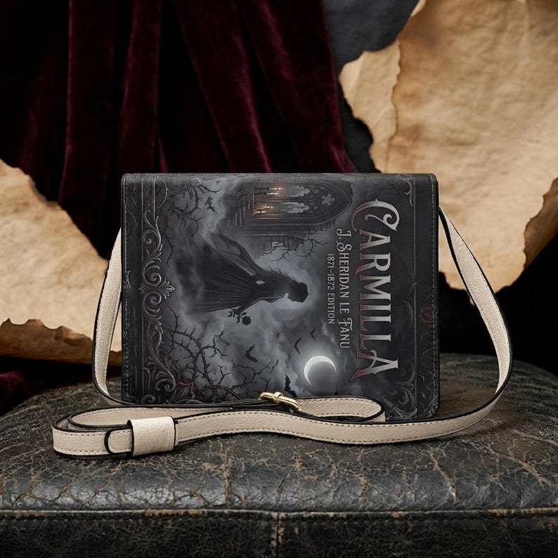 carmilla j sheridan le fanu gothic book-shaped crossbody bag vegan leather – Sole Design Studio