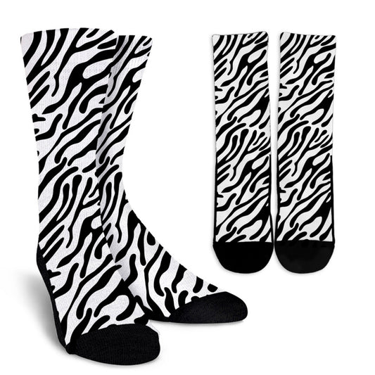 Zebra Stripe Crew Printed Socks, Animal Lovers Gifts for Her Unisex Socks Cool Fashion School
