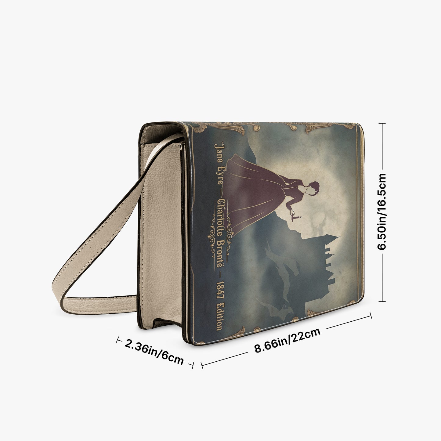 jane eyre charlotte bronte gothic book-shaped crossbody bag vegan leather – Sole Design Studio