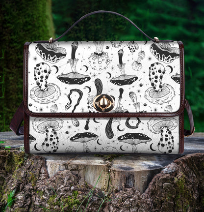 Black White Mushrooms Women's Handbag