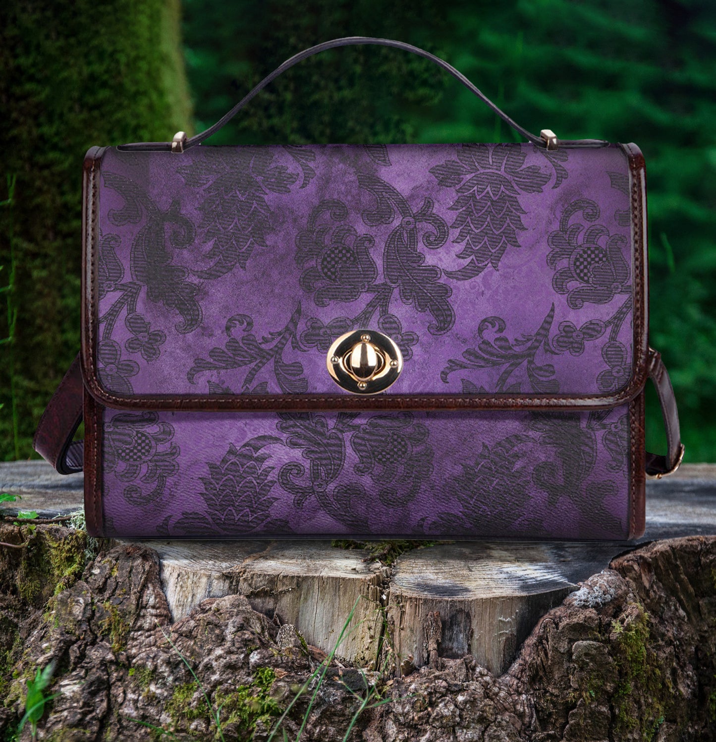 Purple Gothic Pattern Women's Handbag