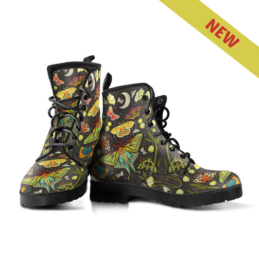 Colorful Butterfly Women's Vegan Leather Combat Boots