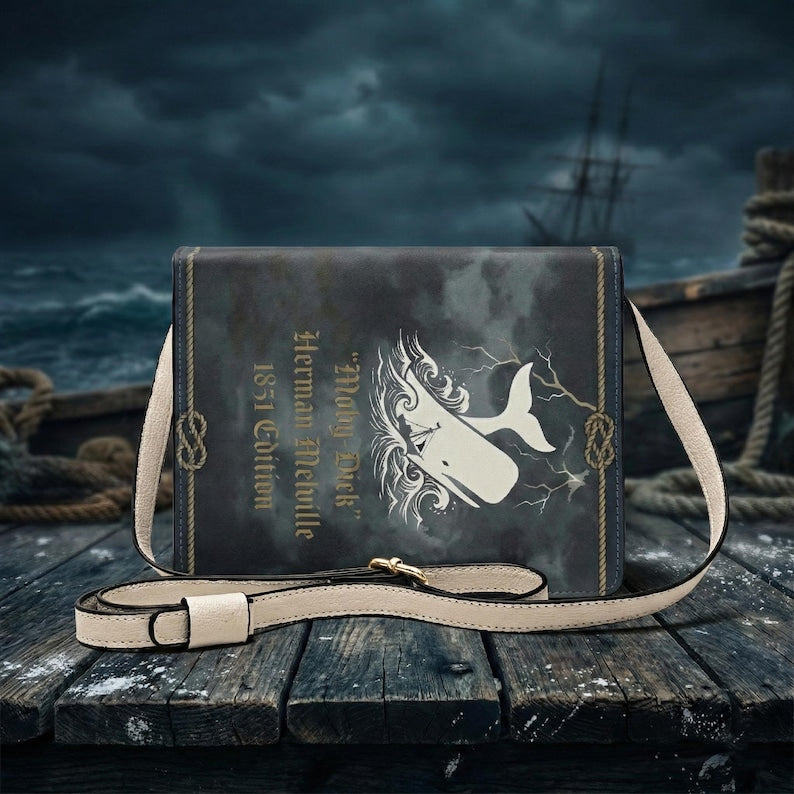 moby dick herman melville book-shaped crossbody bag vegan leather – Sole Design Studio