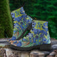 Van Gogh's Blue Iris Women's Vegan Leather Combat Boots