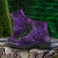 Hi-Gothic Purple Vegan Leather Boots - READY TO SHIP