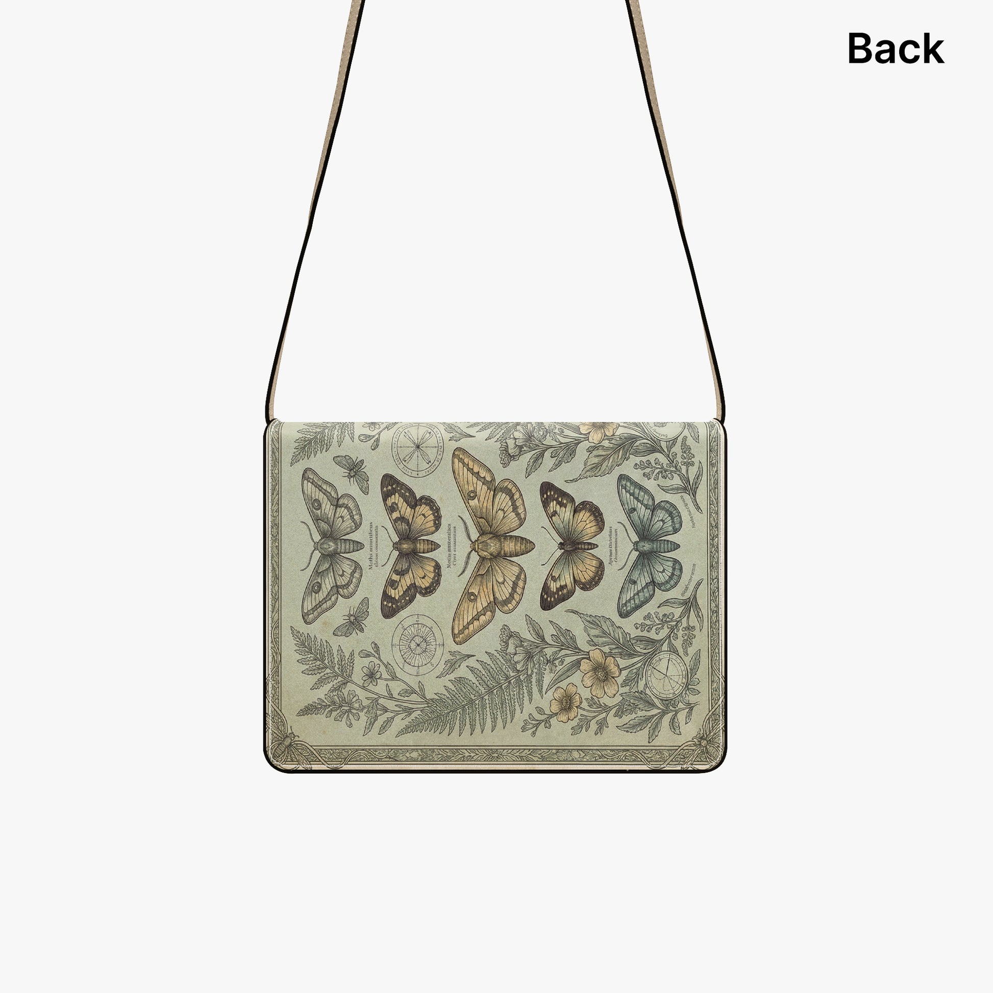 moths and butterflies mary dickerson natural history book lovers gift crossbody bag – Sole Design Studio