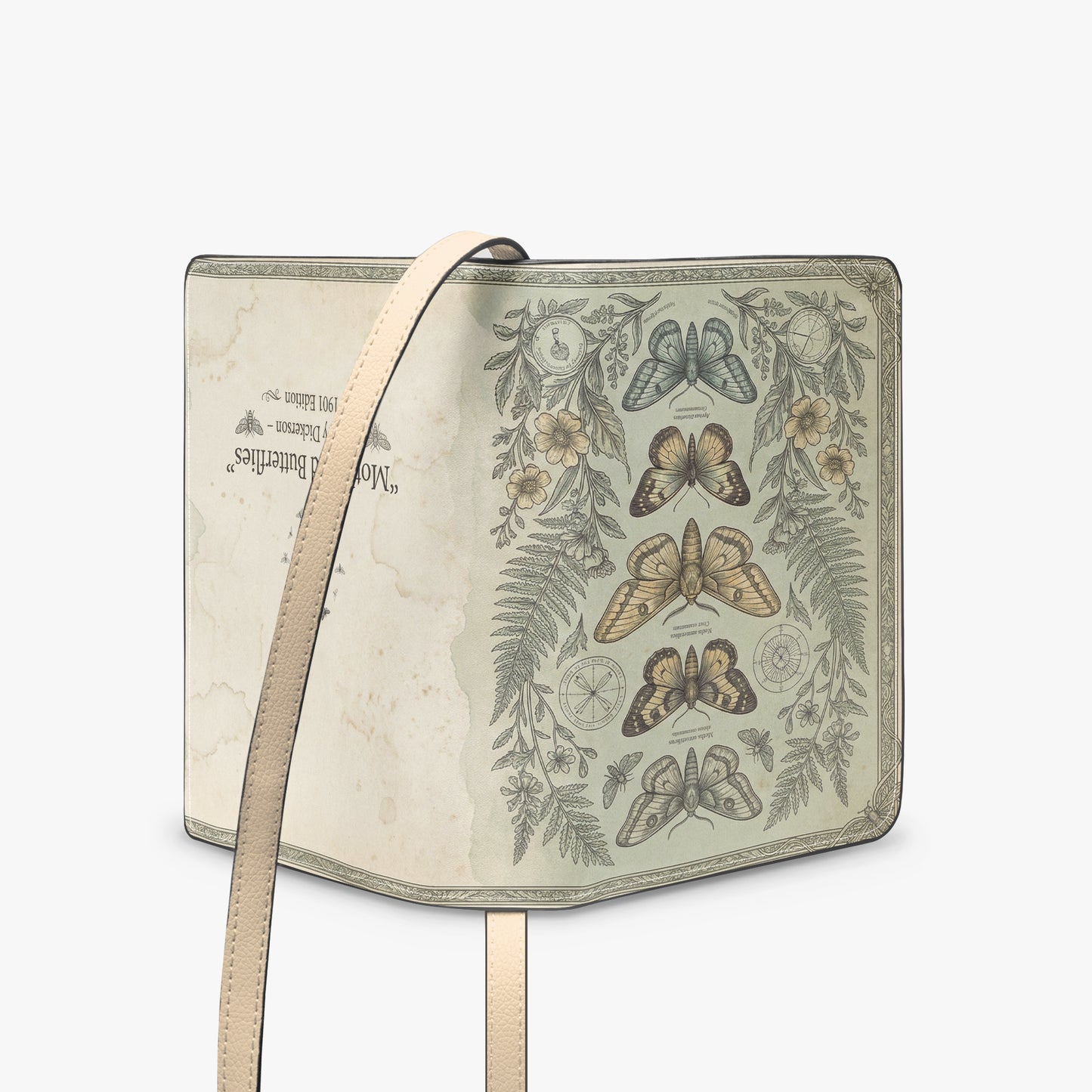 moths and butterflies mary dickerson natural history book-shaped bag gifts for readers – Sole Design Studio