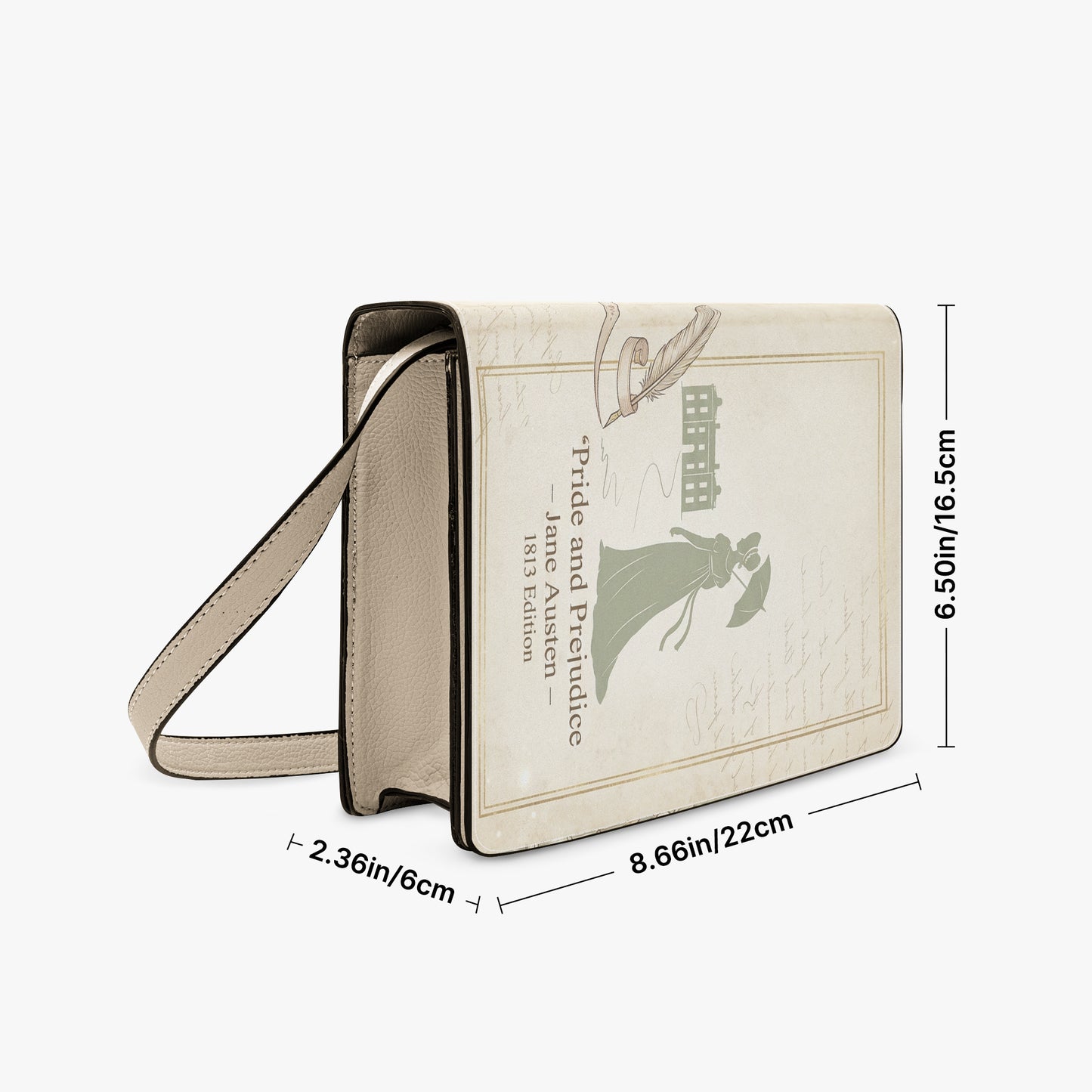 pride and prejudice jane austen book-shaped crossbody bag vegan leather – Sole Design Studio