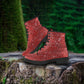 Burnt Red Sparkle Glitter Women's Vegan Leather Boots