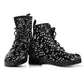 Black Music Notes Design Women's Vegan Leather Boots