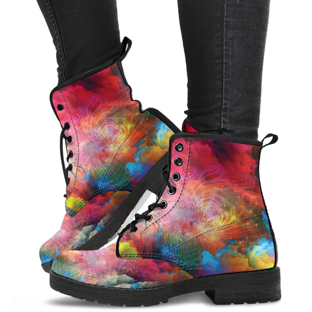 Colorful Spiritual Women's Vegan Leather Boots