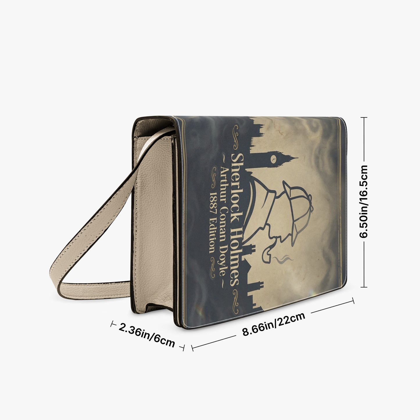 sherlock holmes arthur conan doyle mystery book-shaped crossbody bag vegan leather – Sole Design Studio