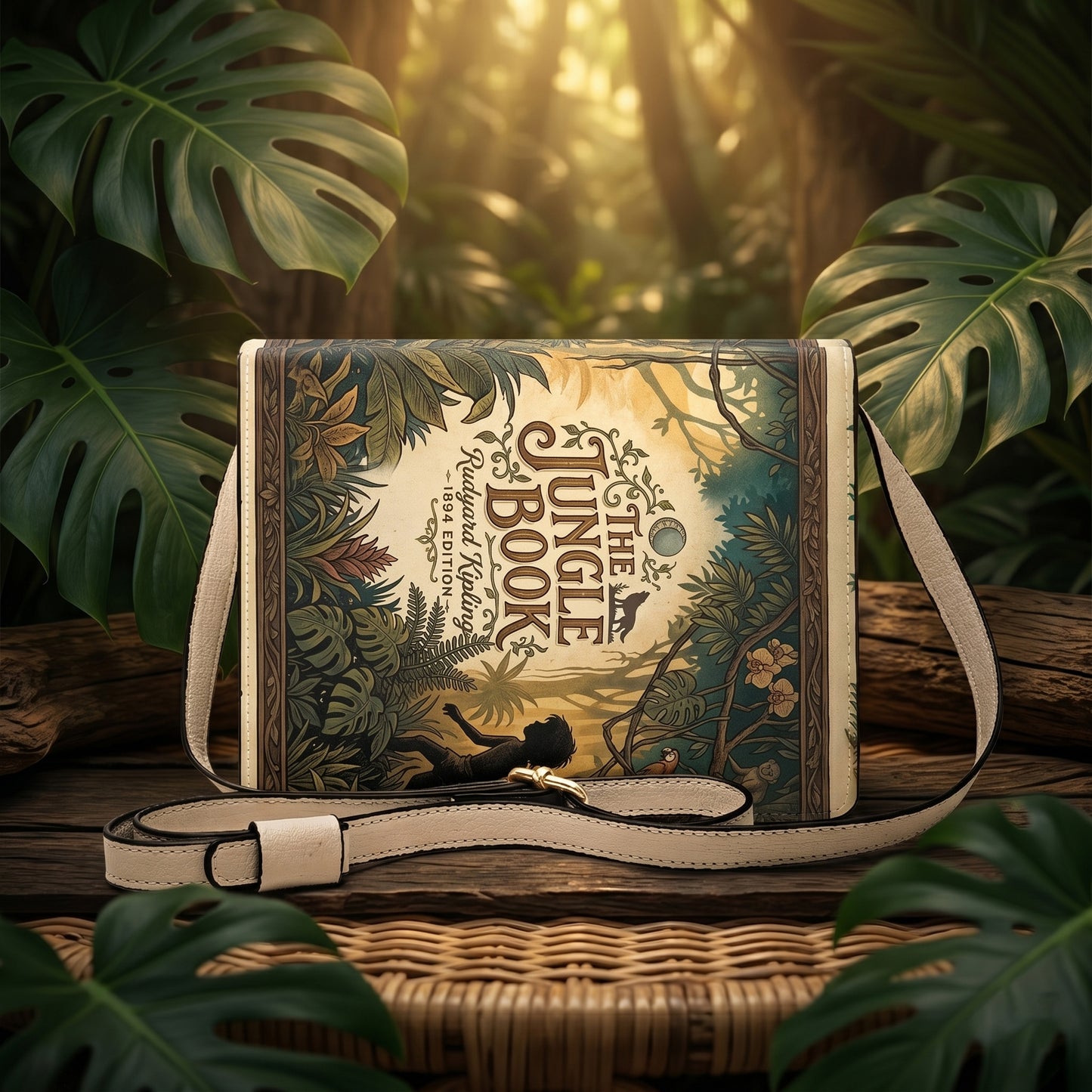 the jungle book rudyard kipling book-shaped crossbody bag vegan leather – Sole Design Studio