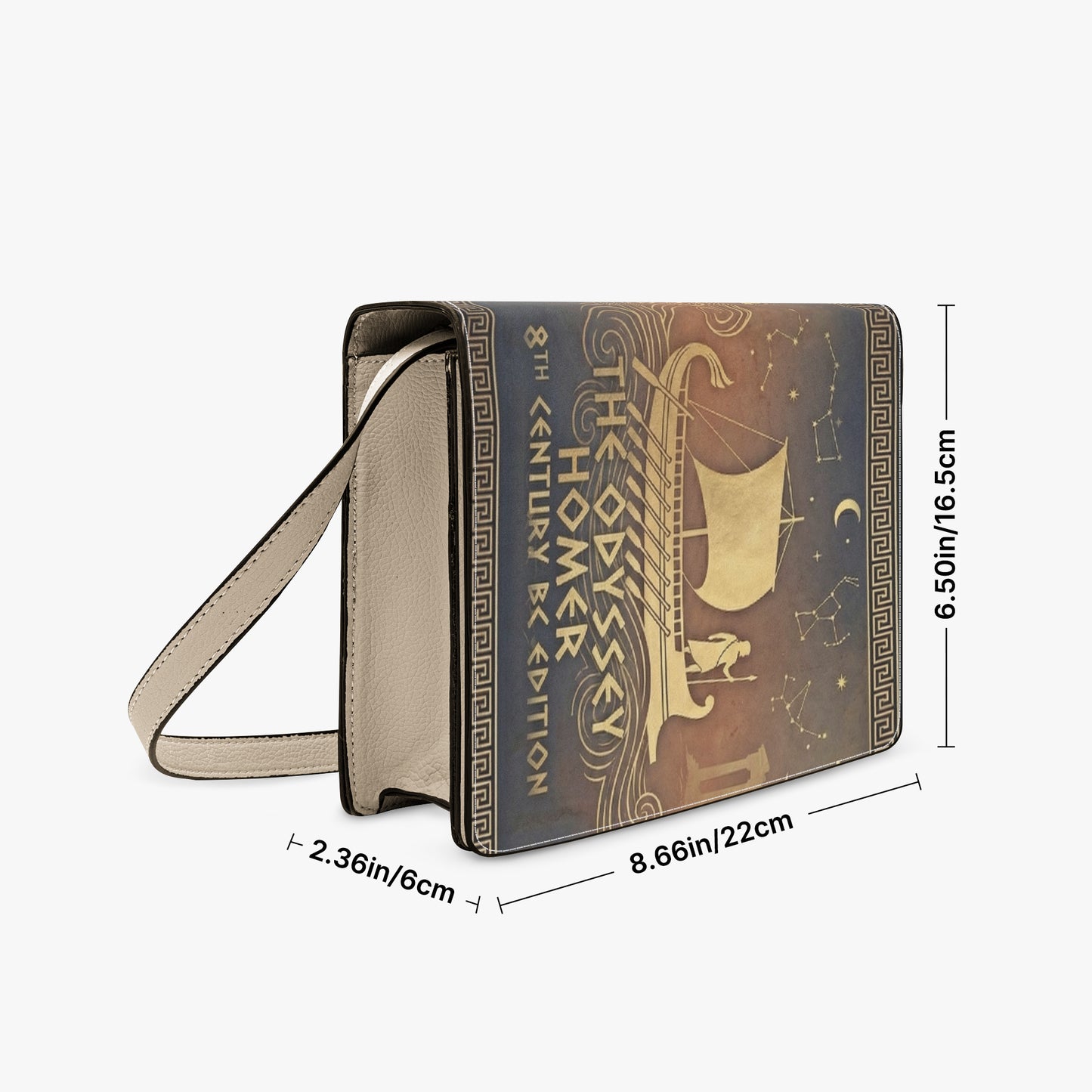 the odyssey homer greek mythology book-shaped crossbody bag vegan leather – Sole Design Studio