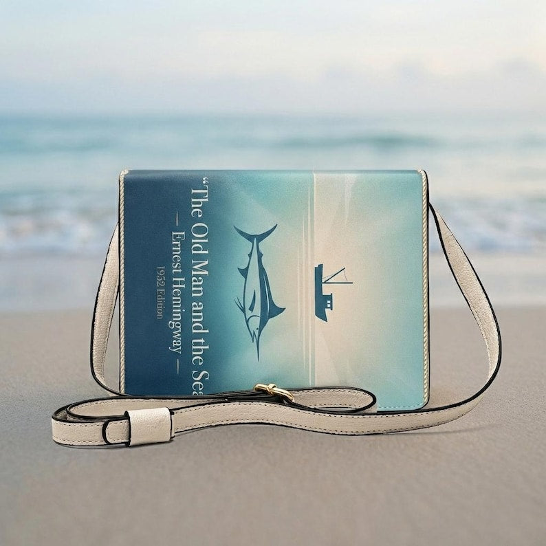 the old man and the sea ernest hemingway book-shaped crossbody bag vegan leather – Sole Design Studio