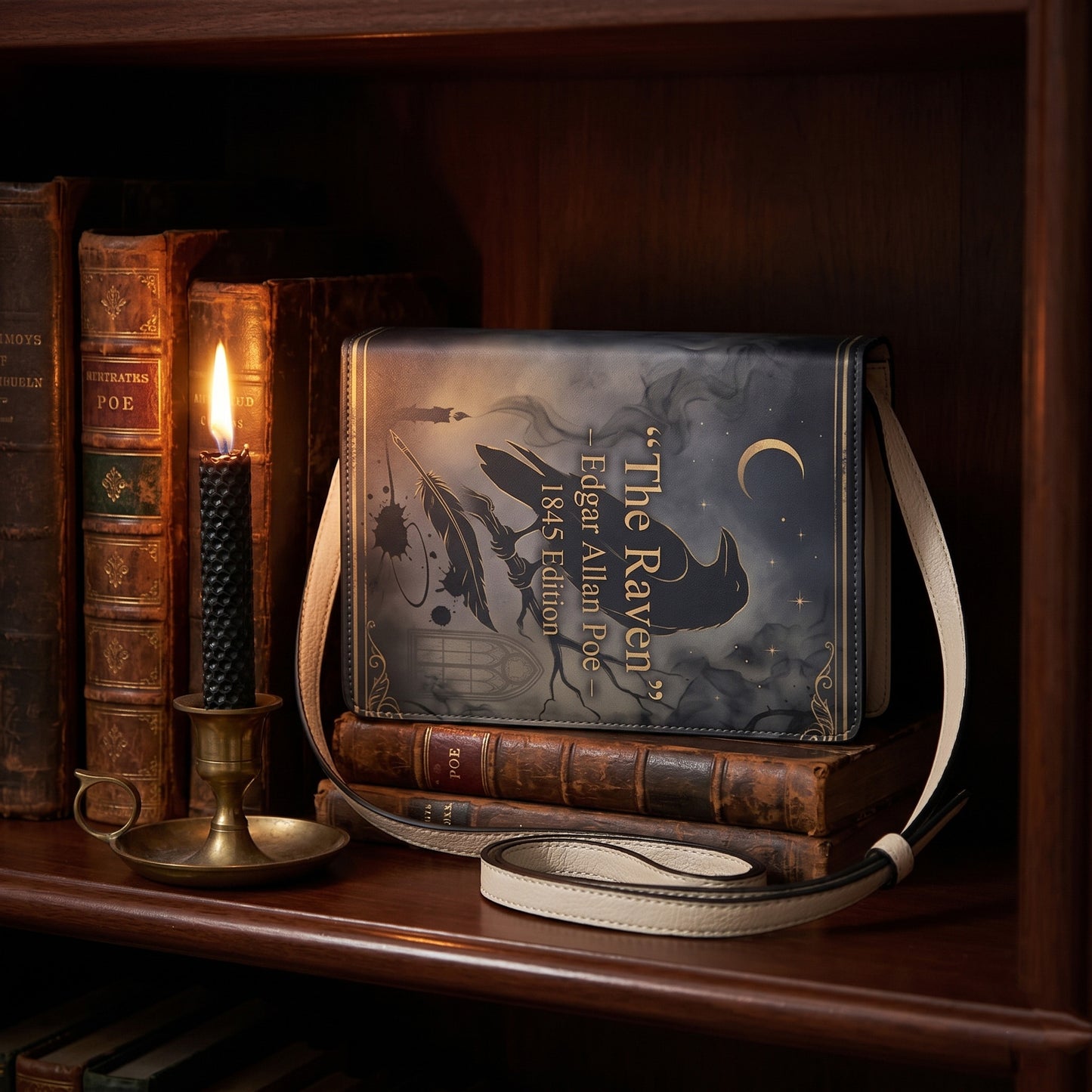 the raven edgar allan poe gothic women's literary handbag vegan leather – Sole Design Studio