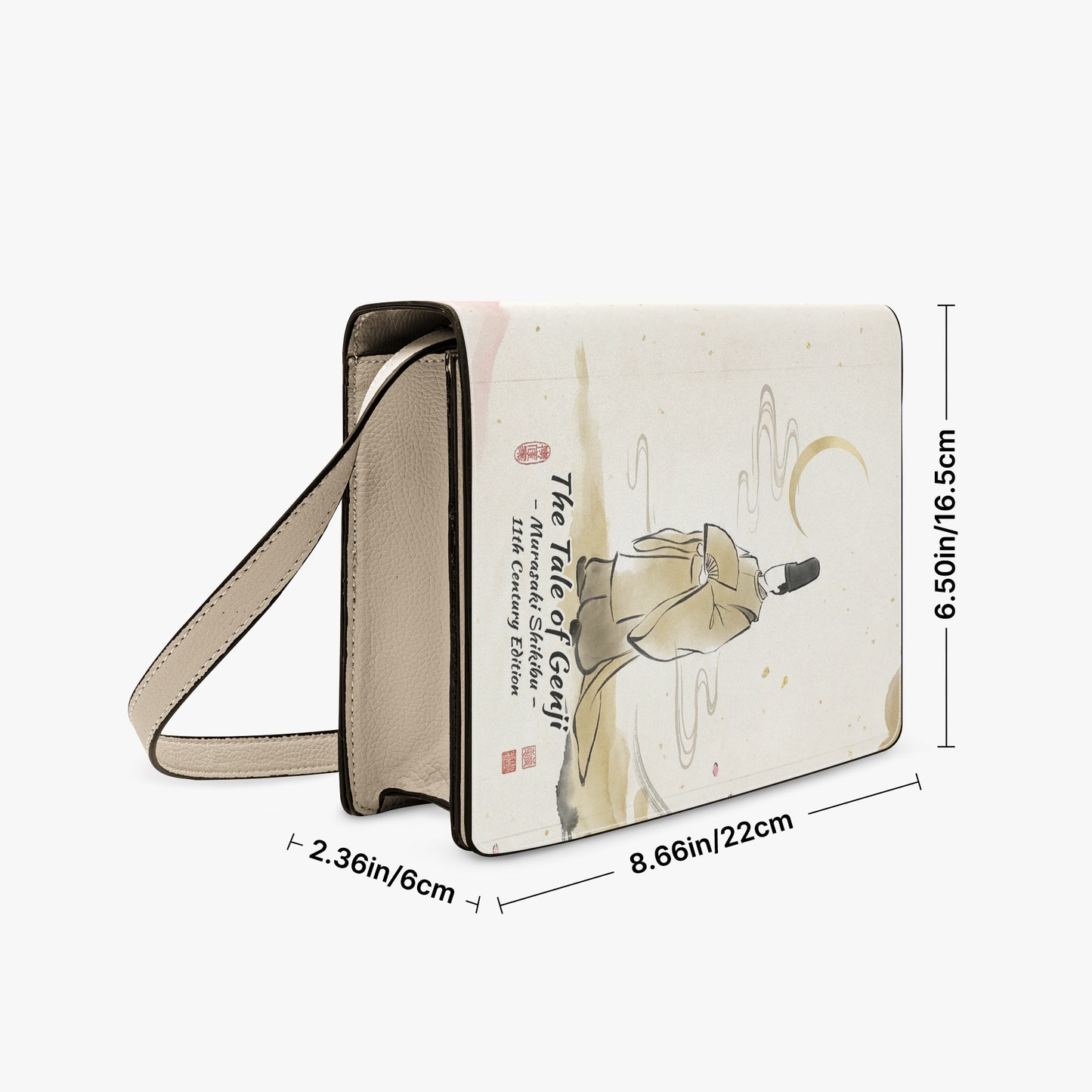 the tale of genji murasaki shikibu japanese literature book-shaped crossbody bag vegan leather – Sole Design Studio