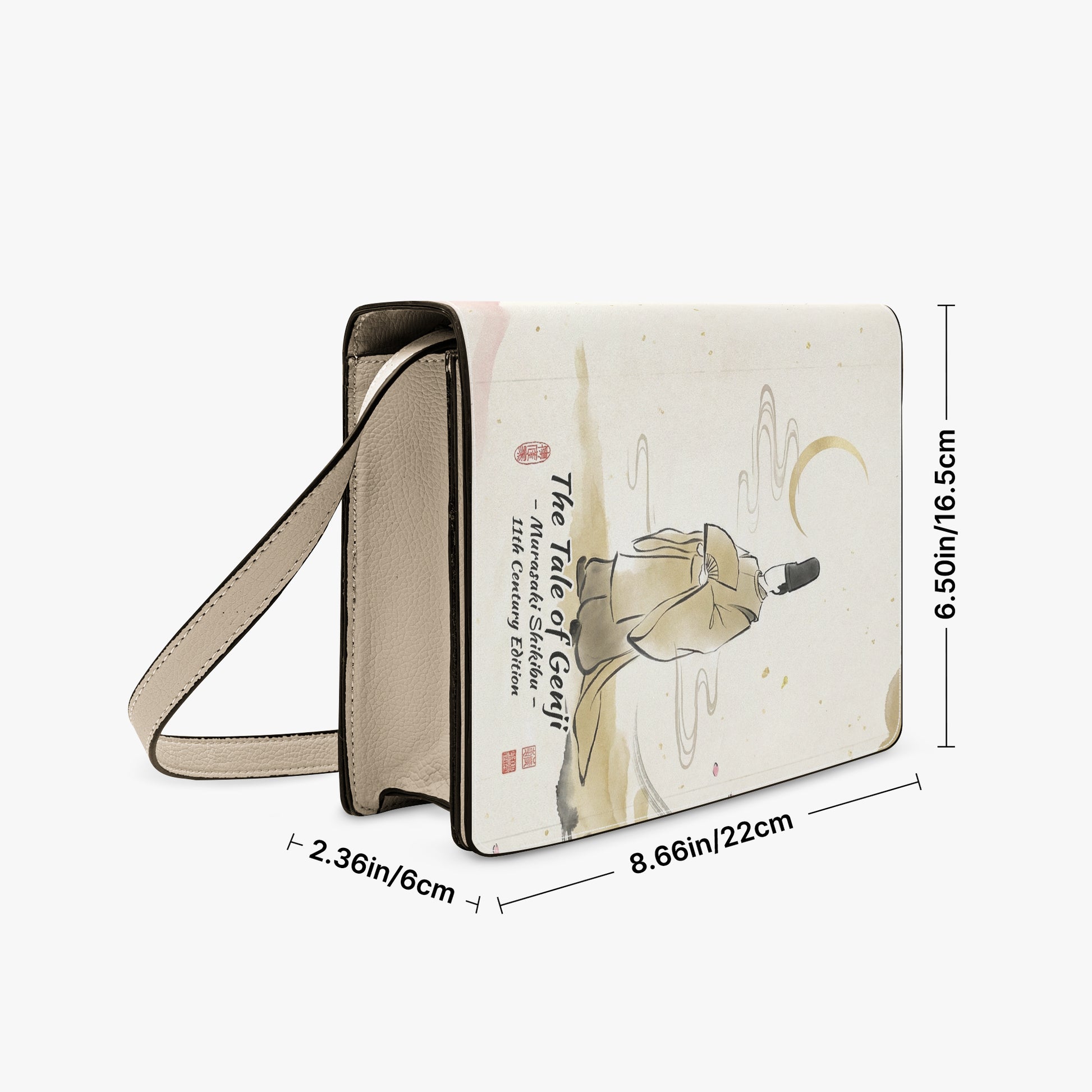 the tale of genji murasaki shikibu japanese literature book-shaped crossbody bag vegan leather – Sole Design Studio