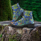Van Gogh's Blue Iris Women's Vegan Leather Combat Boots READY TO SHIP