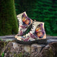 Watercolor butterfly Floral Women's Vegan Leather Combat Boots