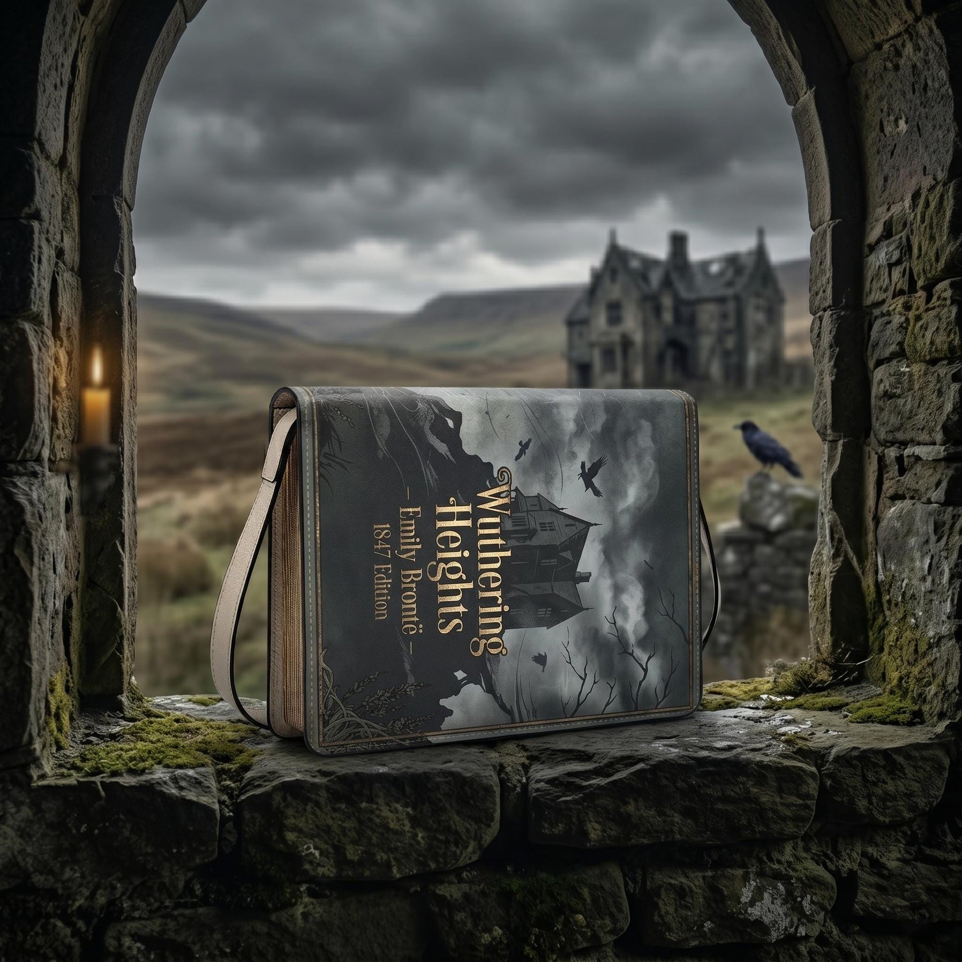 wuthering heights emily bronte gothic romance book lovers gift crossbody bag – Sole Design Studio