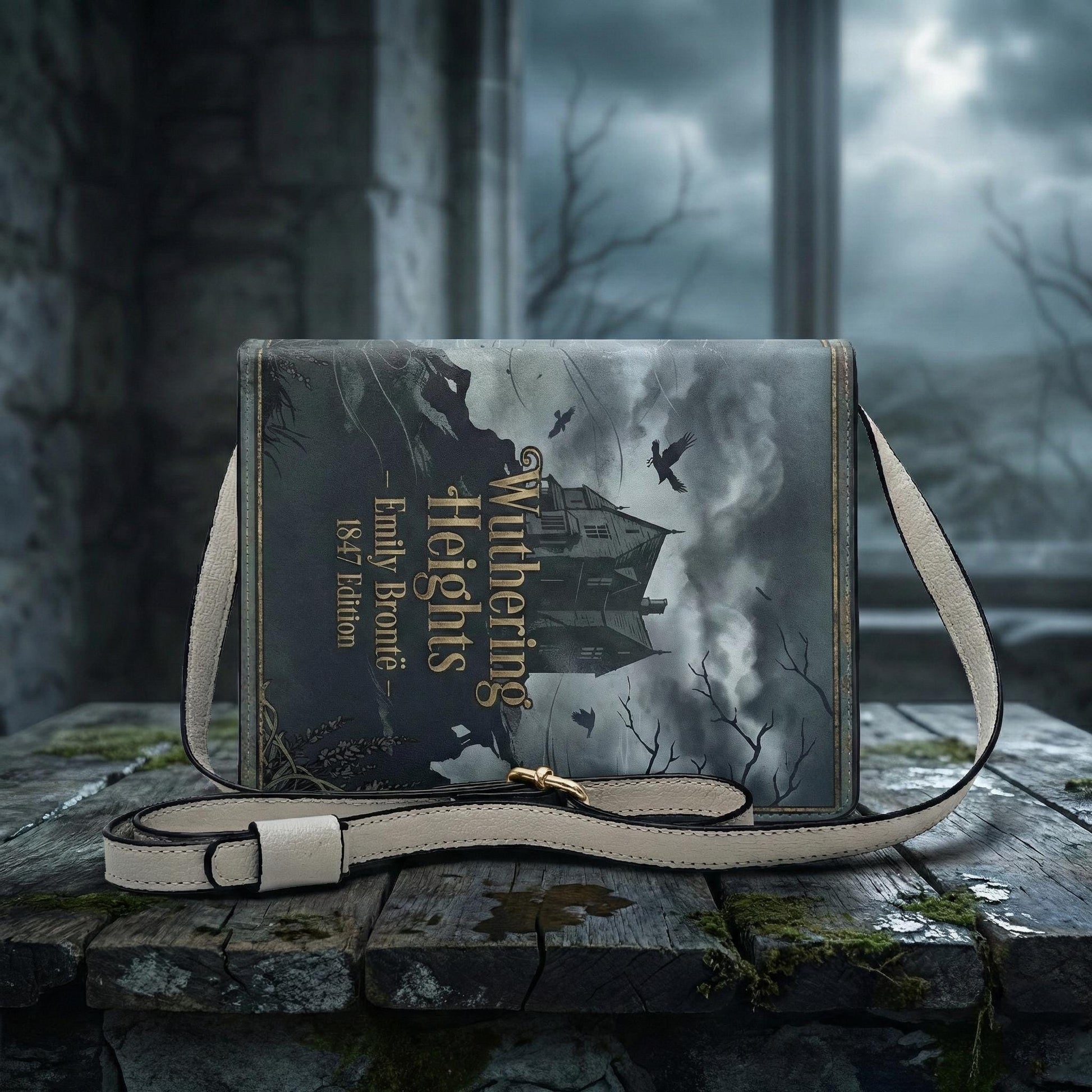 wuthering heights emily bronte gothic romance book-shaped crossbody bag vegan leather – Sole Design Studio